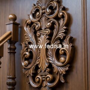 Stylish Brass Wood Balcony Design for Homes No-3813