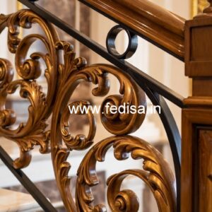 Premium Brass Wood Fence Design for Villas No-3815