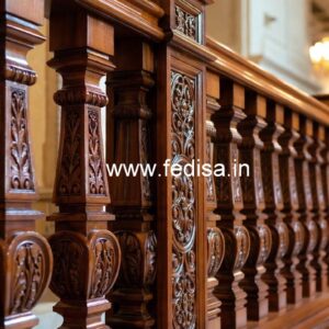 Elegant Brass Wood Balcony Collection for Interiors No-3820