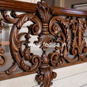 Premium Brass Wood Stair Railings for Duplex House No-3821