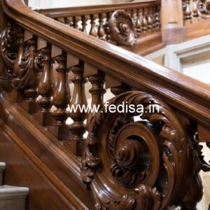 Modern Brass Wood Balcony Railings with Elegant Style No-3824