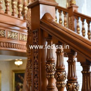 Stylish Brass Wood Balcony Safety Fence Collection No-3831