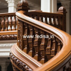 Premium Brass Wood Staircase Interior Ideas No-3833