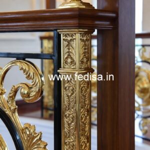 Decorative Brass Wood Stair Fence Trends No-3840
