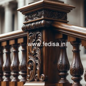 Luxury Brass Wood Staircase Collection for Villas No-3841