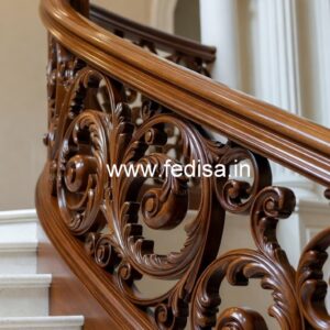 Decorative Brass Wood Handrails for Luxury Interiors No-3846
