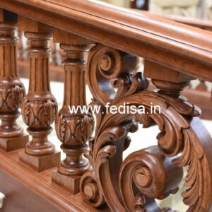 Stylish Brass Wood Fence for Luxury Villas No-3861