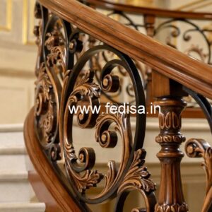 Elegant Brass Wood Handrails with Modern Touch No-3868