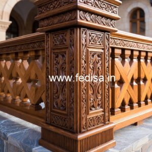 Modern Brass Wood Balcony Design Inspiration No-3878