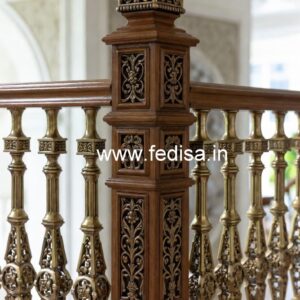 Elegant Brass Wood Railings with Rich Look No-3880