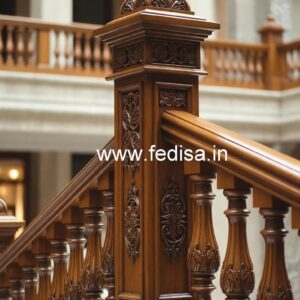 Premium Brass Wood Balcony Fence Design Trends No-3881