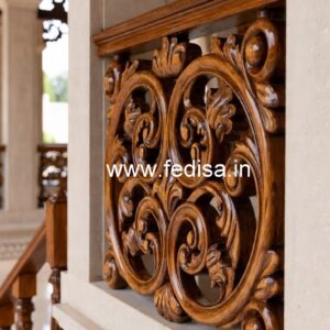 Stylish Brass Wood Balcony Railings with Artistic Finish No-3885
