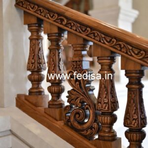 Elegant Brass Wood Staircase Handrails Collection No-3886