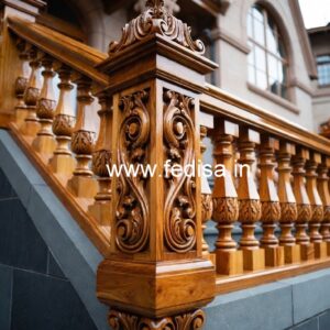 Modern Brass Wood Handrails for Rich Interiors No-3890