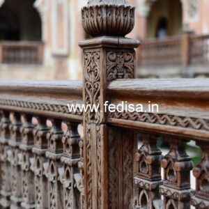 Premium Brass Wood Staircase Railings with Elegant Finish No-3893
