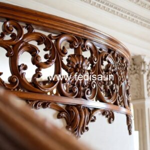 Luxury Brass Wood Railings with Contemporary Style No-3895