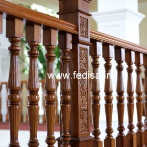 Elegant Brass Wood Handrail Design Inspiration No-3898