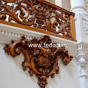 Brass Wood Railing Design for Luxury Homes No-3901