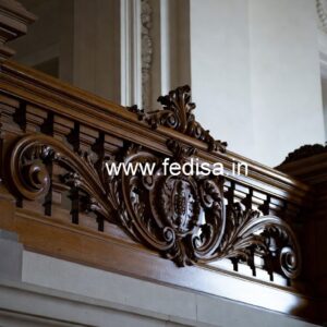 Brass Wood Handrail Design for Stairs No-3906