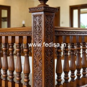 Decorative Brass Wood Railing Design No-3908