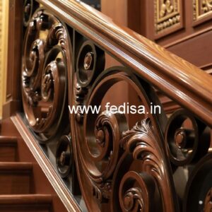 Brass Wood Balcony Fence Design No-3916