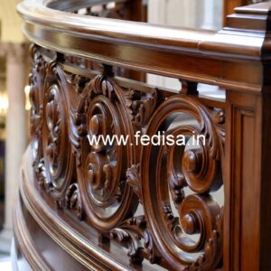 Luxury Wooden Railings with Brass Finish No-3919