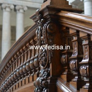 Modern Brass Wood Interior Railings No-3920