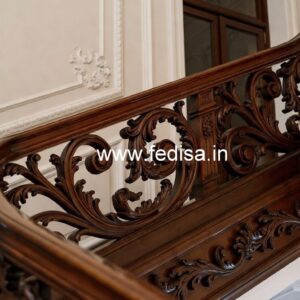 Stylish Brass Wood Railings for Villas No-3924