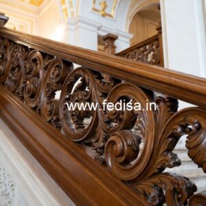 Brass Wood Stair Railings with LED Lights No-3930