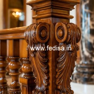 Stylish Brass Wood Staircase Banister No-3932