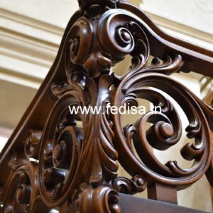 Elegant Brass Wood Balcony Handrails No-3934