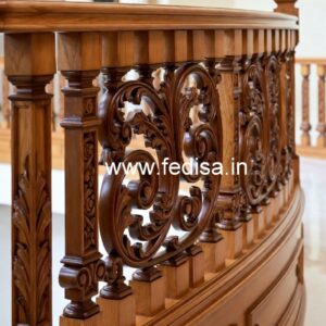 Brass Wood Staircase with Golden Finish No-3935