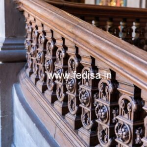 Modern Brass Wood Stair Fence Design No-3937