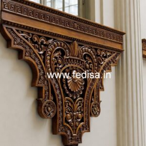 Stylish Brass Wood Railings with Glass No-3944