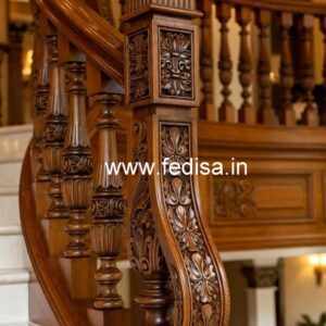 Decorative Brass Wood Stair Fence Ideas No-3947