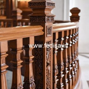 Elegant Brass Wood Fence for Villas No-3952