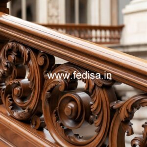 Stylish Brass Wood Balcony Safety Railings No-3969