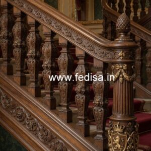 Modern Brass Wood Railings for Villas No-3973