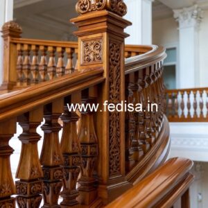 Brass Wood Staircase with Elegant Style No-3976