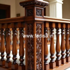 Premium Brass Wood Railings with Golden Touch No-3978