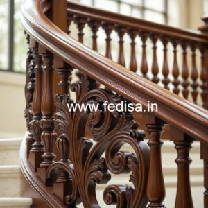 Luxury Brass Wood Balcony Fence Design No-3984