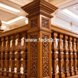 Premium Brass Wood Staircase Design Ideas No-3990