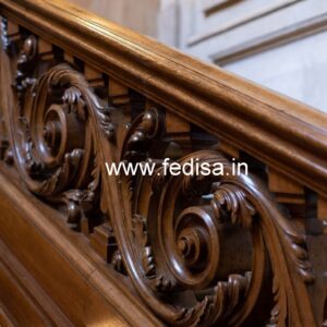Elegant Brass Wood Railings for Contemporary Homes No-3996