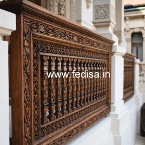 Premium Brass Wood Fence for Balcony No-3999
