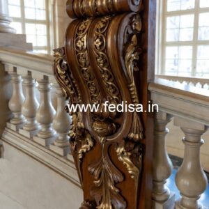Modern Brass Wood Balcony Fence Inspiration No-4002