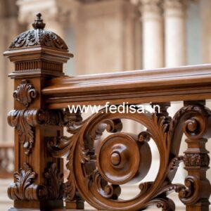 Stylish Brass Wood Railings with Artistic Finish No-4004