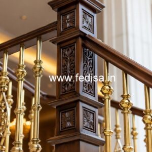 Brass Wood Staircase Railings for Dream Homes No-4007