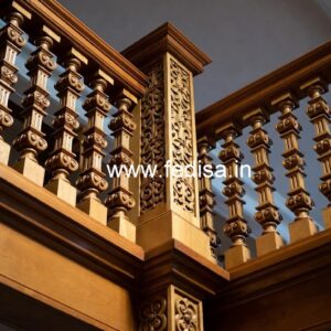 Stylish Brass Wood Interior Railings Inspiration No-4011