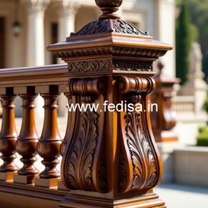 Brass Wood Staircase Side Railings for Villas No-4014