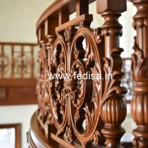 Modern Brass Wood Balcony Handrail Collection No-4016